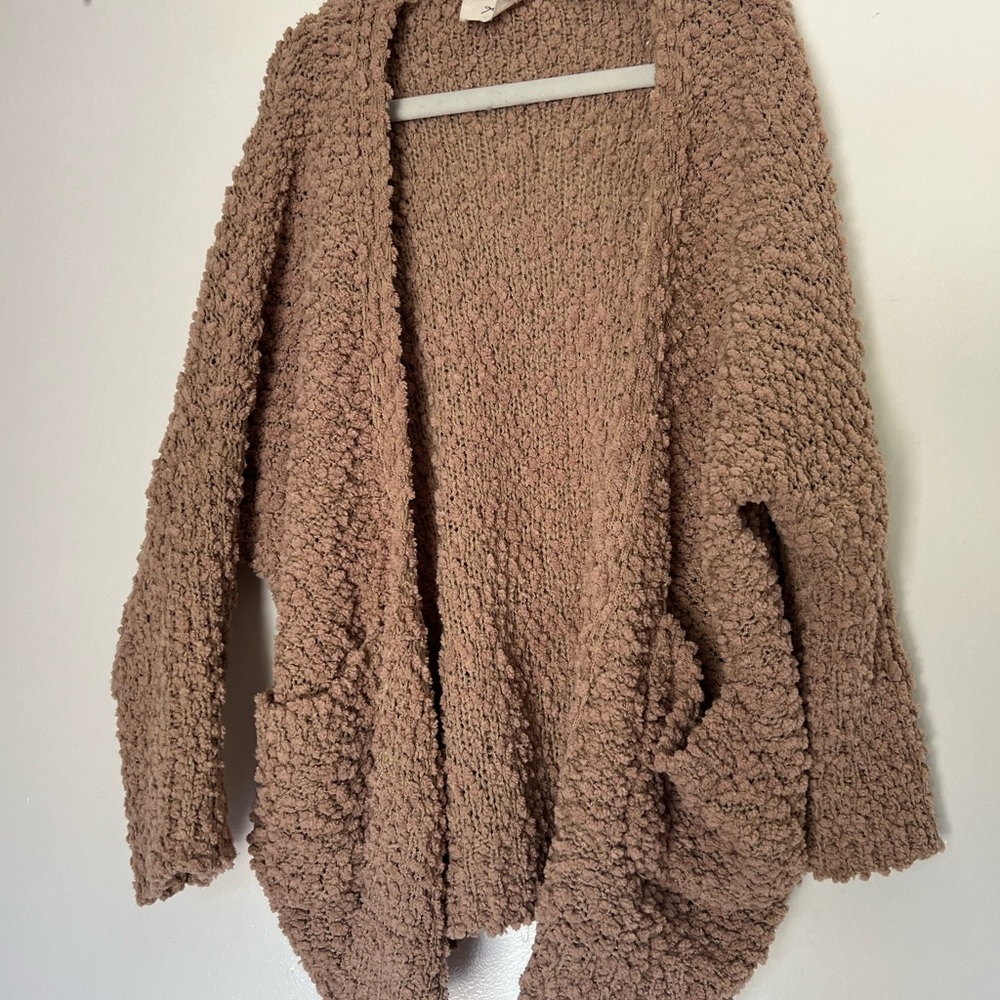 Cozy Tan Girl’s Cardigan